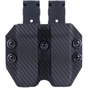 Kydex 9MM/40SW MOLLE Duty Style Double Mag Carrier | Veteran Made in The USA | Premium Mag Holster Pouch with MOLLE Strap for Double Stack Mags