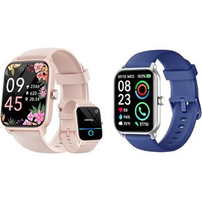 Fitpolo Smart Watches for Women Android & iPhone - W13 Series (Pink+Blue)
