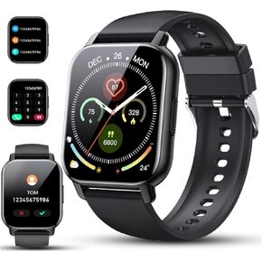 Smart Watch, 1.85" Smartwatch for Men Women(Answer/Make Call), 2025 Fitness Watch with 110+ Sports Modes/Heart Rate/Pedometer/Sleep Monitor, IP68 Waterproof Fitness Activity Tracker for Android iOS