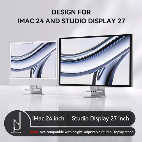 Minisopuru iMac hub for 24'' iMac M1/M3/M4 and Studio Display 27'', Silver in Kuwait