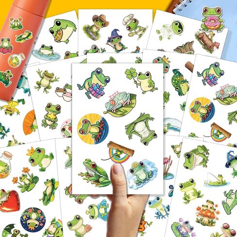100pcs Cute Frog Stickers Waterproof Decals for Water Bottles Laptop Luggage Computer Scrapbooking Teens Adults Girls Funny Party Birthday Decorations in Kuwait