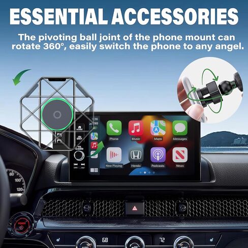 حامل هاتف السيارة لـ Honda CR-V 2023 2024 2025 / HR-V 2023-2025 ملحقات ، تنطبق على شاشة تعمل باللمس 7/9 بوصة ، شاشة شاحن مغناطيسي سريعة 15 واط in Kuwait