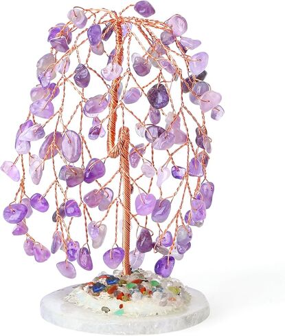 YATOJUZI Crystal Tree of Life Red Jasper Feng Shui Money Tree with Agate Base Copper Wire Wrapped Natural Crystals Gemstones Tree Red Decor for Home Office Desk Decorations Gifts for Women Men in Kuwait