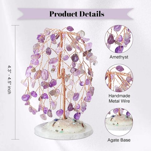 YATOJUZI Crystal Tree of Life Red Jasper Feng Shui Money Tree with Agate Base Copper Wire Wrapped Natural Crystals Gemstones Tree Red Decor for Home Office Desk Decorations Gifts for Women Men in Kuwait
