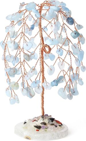 YATOJUZI Crystal Tree of Life Red Jasper Feng Shui Money Tree with Agate Base Copper Wire Wrapped Natural Crystals Gemstones Tree Red Decor for Home Office Desk Decorations Gifts for Women Men in Kuwait