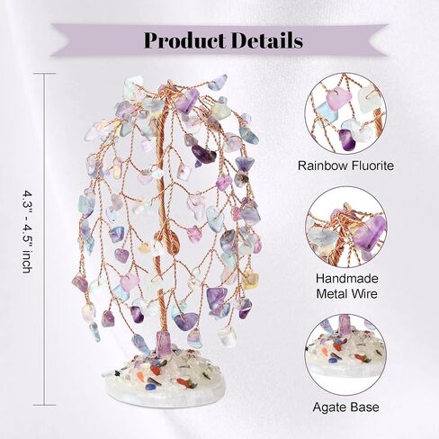 YATOJUZI Crystal Tree of Life Red Jasper Feng Shui Money Tree with Agate Base Copper Wire Wrapped Natural Crystals Gemstones Tree Red Decor for Home Office Desk Decorations Gifts for Women Men in Kuwait