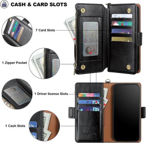 Atsturdy متوافق مع Samsung Galaxy A23 5G Case Wallet مع حاملات البطاقة نساء Men Phone Case Flocking Pu Leather Flip Cover مع فتحات بطاقة ائتمان حزام ، Red Red in Kuwait