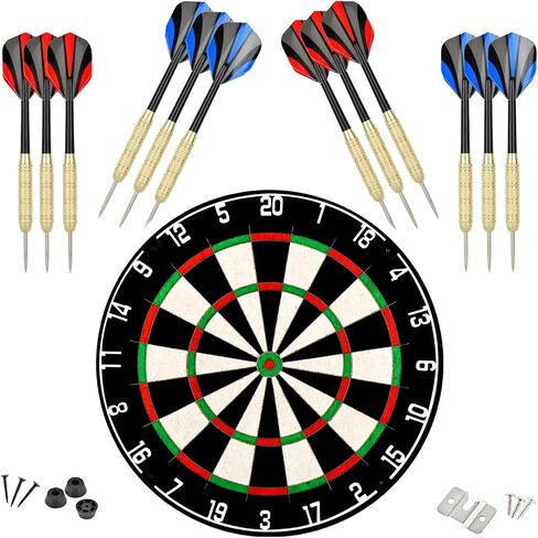 Linkvisions EVA Dartboard Surround Wall Protector, Sisal/Bristle Dartboard and 18g Steel Tip Darts Set Optional in Saudi Arabia