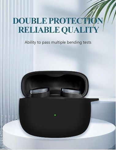 Case for Bowers & Wilkins Pi8 Wireless Earbuds in-Ear Bluetooth Earphones, Soft Silicone Protective Portable Scratch Shock Resistant Shell with Cleaner Kit & Carabiner & Lanyard，Black in Kuwait