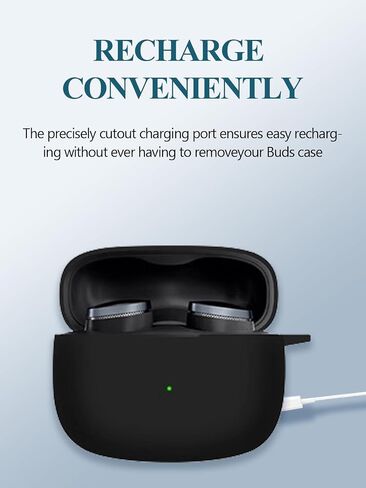 Case for Bowers & Wilkins Pi8 Wireless Earbuds in-Ear Bluetooth Earphones, Soft Silicone Protective Portable Scratch Shock Resistant Shell with Cleaner Kit & Carabiner & Lanyard，Black in Kuwait
