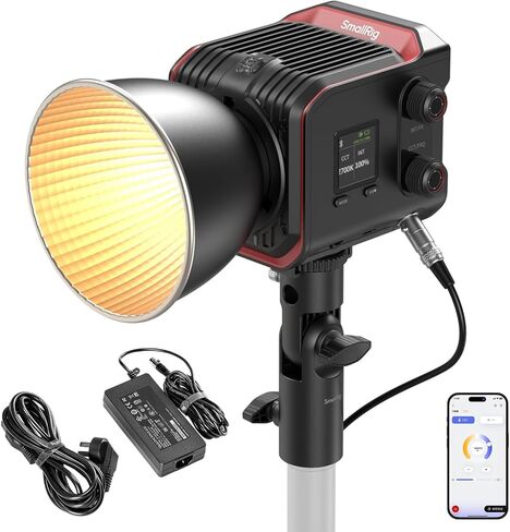 SmallRig RC 100B COB Video Light with Handle, Bi-Colour Video Light 2700K-6500K, Type-C PD Fast Charging, Built-in Battery Plate, App Control for Photography and Photo Studio, Mobile Version - 4894 in Kuwait