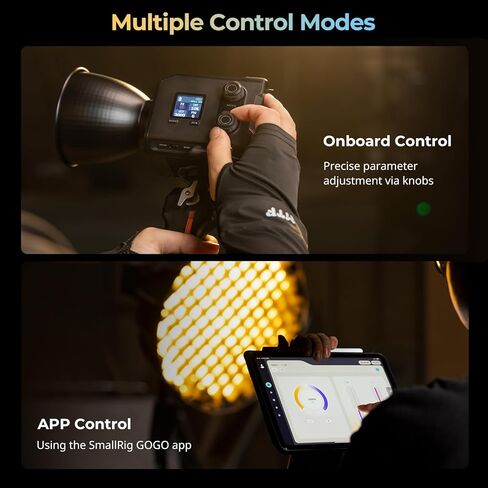 SmallRig RC 100B COB Video Light with Handle, Bi-Colour Video Light 2700K-6500K, Type-C PD Fast Charging, Built-in Battery Plate, App Control for Photography and Photo Studio, Mobile Version - 4894 in Kuwait