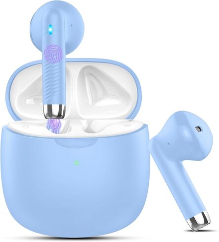 Wireless Earbuds, Bluetooth 5.3 Headphones in Ear with Noise Cancelling Mic, Bluetooth Earbuds Stereo Bass, IP7 Waterproof Sports Earphones, 32H Playtime USB C Charging Ear Buds Yellow for Android iOS in Kuwait