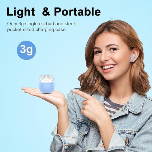 Wireless Earbuds, Bluetooth 5.3 Headphones in Ear with Noise Cancelling Mic, Bluetooth Earbuds Stereo Bass, IP7 Waterproof Sports Earphones, 32H Playtime USB C Charging Ear Buds Yellow for Android iOS in Kuwait