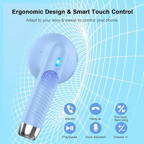 Wireless Earbuds, Bluetooth 5.3 Headphones in Ear with Noise Cancelling Mic, Bluetooth Earbuds Stereo Bass, IP7 Waterproof Sports Earphones, 32H Playtime USB C Charging Ear Buds Yellow for Android iOS in Kuwait