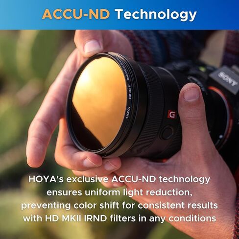 Hoya 62mm ND Filter HD Mk II IRND64 – 6-Stop Neutral Density Camera Lens Filter with Black Aluminum Slim Frame – ACCU-ND IR-Cut Tech – Waterproof Oil-Repellent & Multi-Coated Optical Glass in Kuwait