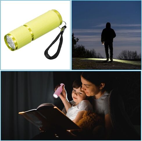 PATIKIL 9 LED GLOW في المصابيح الداكنة ، 2 PCS المصباح المصباح المصباح المصباح المصباح المطلي بالمصباح المصباح مع حزام للتخييم ، المشي لمسافات طويلة ، الحفلات ، الوردي in Kuwait