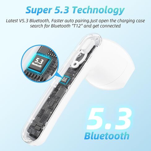 Wireless Earbuds 40H Playtime 8H Continuous Playtime Bluetooth Ear Buds, IPX6 Waterproof Stereo Sound Bluetooth Wireless Headphones with Microphone and Charging Case for iOS Android Sports in Saudi Arabia