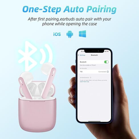 Wireless Earbuds 40H Playtime 8H Continuous Playtime Bluetooth Ear Buds, IPX6 Waterproof Stereo Sound Bluetooth Wireless Headphones with Microphone and Charging Case for iOS Android Sports in Saudi Arabia
