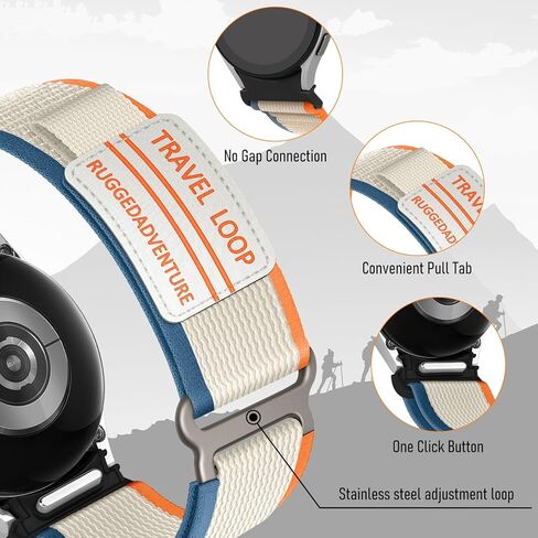 BXUXOHS Nylon Band for Samsung Galaxy Watch Ultra Bands 47mm,Rugged Fabric Braided Sport Strap with Stars-Stripes Flag Replacement Wistband for Samsung Galaxy Watch 7 Ultra Band 47 mm Men Women in Saudi Arabia