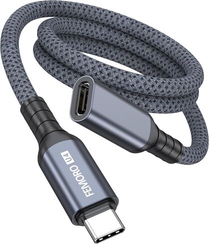كابل امتداد USB C 3ft ، Thunderbolt 4 Extender [8k/20gbps/240w] ، 4K@144Hz عرض USBC ذكرًا إلى سلك أنثى ، نقل سريع للسرعة USB-C لـ USB4 MacBook Pro/Air PSVR2 IMAC Macmini هاتف in Kuwait