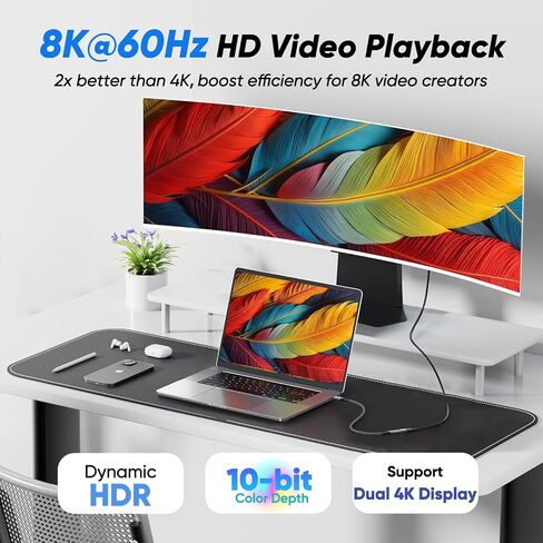 كابل امتداد USB C 3ft ، Thunderbolt 4 Extender [8k/20gbps/240w] ، 4K@144Hz عرض USBC ذكرًا إلى سلك أنثى ، نقل سريع للسرعة USB-C لـ USB4 MacBook Pro/Air PSVR2 IMAC Macmini هاتف in Kuwait