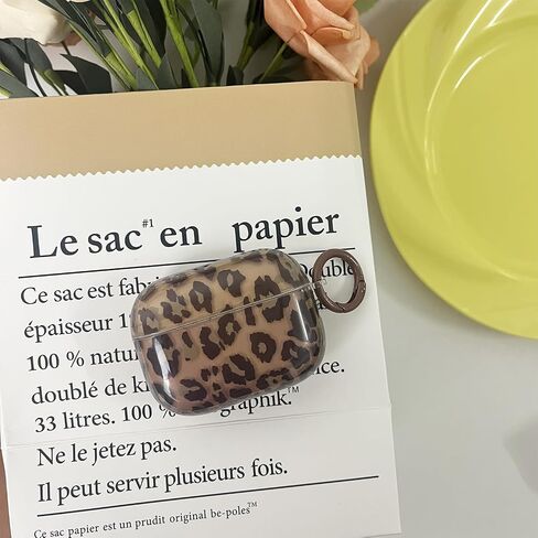 for AirPods Pro 2 & Pro 1 Case Aesthetic Tortoise Shell Cute Cool Leopard Design Shockproof Keychain Cover for Airpods Pro Girls Woman-Brown Leopard in Saudi Arabia