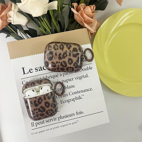 for AirPods Pro 2 & Pro 1 Case Aesthetic Tortoise Shell Cute Cool Leopard Design Shockproof Keychain Cover for Airpods Pro Girls Woman-Brown Leopard in Saudi Arabia