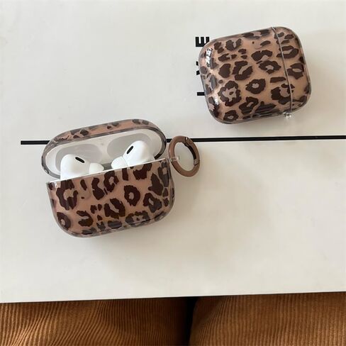 for AirPods Pro 2 & Pro 1 Case Aesthetic Tortoise Shell Cute Cool Leopard Design Shockproof Keychain Cover for Airpods Pro Girls Woman-Brown Leopard in Saudi Arabia
