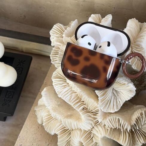 for AirPods Pro 2 & Pro 1 Case Aesthetic Tortoise Shell Cute Cool Leopard Design Shockproof Keychain Cover for Airpods Pro Girls Woman-Brown Leopard in Saudi Arabia