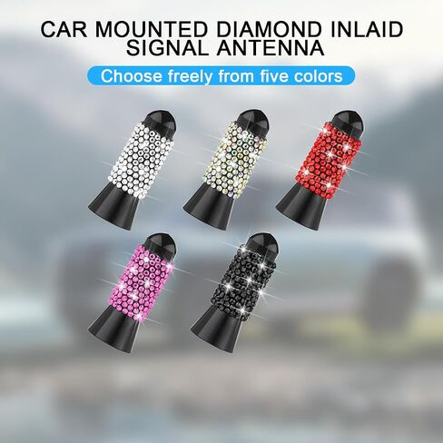 هوائي Bling Car Bullet ، هوائي راديو Crystal Rhinestone Automotive لـ FM AM ، الإكسسوارات الخارجية للمركبات الفارقة للنساء ، Universal for RV ، SUV ، Truck (Black) in Saudi Arabia