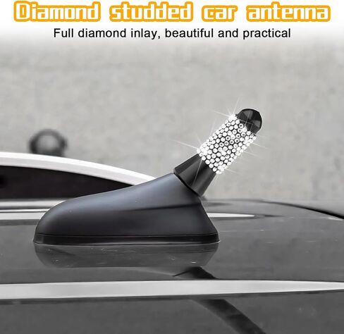هوائي Bling Car Bullet ، هوائي راديو Crystal Rhinestone Automotive لـ FM AM ، الإكسسوارات الخارجية للمركبات الفارقة للنساء ، Universal for RV ، SUV ، Truck (Black) in Saudi Arabia