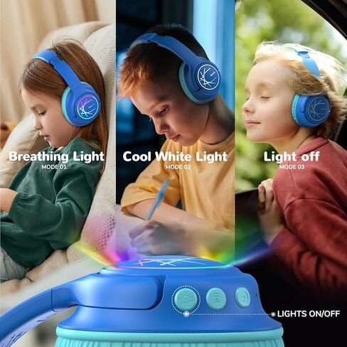iClever BTH18 Kids Bluetooth Headphones LED Lights for Toddler Boys Girls in Kuwait