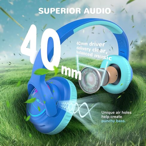 iClever BTH18 Kids Bluetooth Headphones LED Lights for Toddler Boys Girls in Kuwait