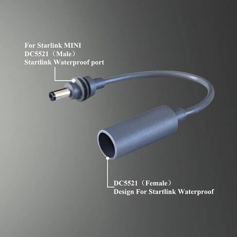 DC5521 Female to Male Adapter for Starlink Mini, Power Converter Cable with Waterproof Plug Cover, DC 5.5mm x 2.1mm Female Jack to Male Plug Connector for Starlink Mini Waterproof Accessories in Kuwait
