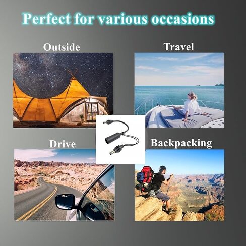 DC5521 Female to Male Adapter for Starlink Mini, Power Converter Cable with Waterproof Plug Cover, DC 5.5mm x 2.1mm Female Jack to Male Plug Connector for Starlink Mini Waterproof Accessories in Kuwait