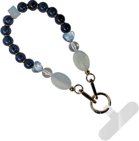 Save the Girls Clip & Go Brilliant Beads Wristlet - Hands Free Cell Phone Wristlet Carrier - Multifunctional Women’s Bracelet or Necklace Clip On Strap for Purse (Blue-Green Swirl) in Saudi Arabia