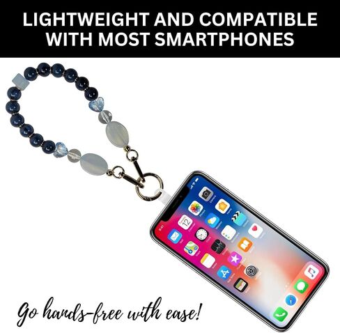 Save the Girls Clip & Go Brilliant Beads Wristlet - Hands Free Cell Phone Wristlet Carrier - Multifunctional Women’s Bracelet or Necklace Clip On Strap for Purse (Blue-Green Swirl) in Saudi Arabia