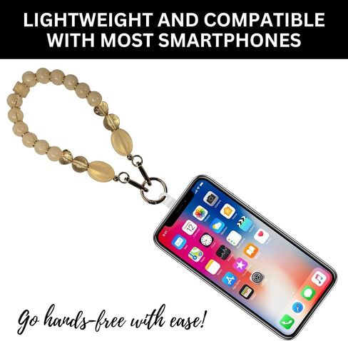 Save the Girls Clip & Go Brilliant Beads Wristlet - Hands Free Cell Phone Wristlet Carrier - Multifunctional Women’s Bracelet or Necklace Clip On Strap for Purse (Blue-Green Swirl) in Saudi Arabia