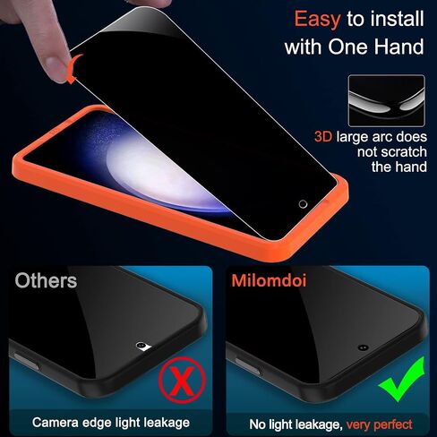 Milomdoi [3+3 عبوات] لهاتف Samsung Galaxy S23 Plus S23+ واقي شاشة الخصوصية ملحقات الزجاج المقسى 3 عبوات شاشة الخصوصية Samsung Galaxy S23 Plus S23+ 3 عبوات واقي عدسة الكاميرا مناسب in Saudi Arabia