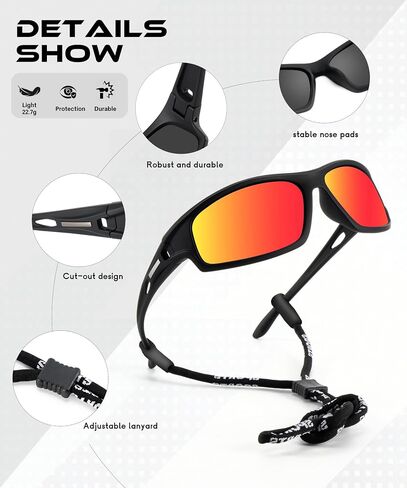 Polarized Sunglasses Men, Sports Sun Glasses Womens UV400 Protection for Fishing Running Driving in Kuwait