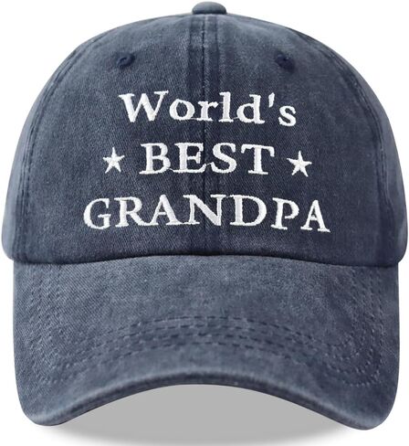 World’s Best Grandpa Hat, Distressed Cotton Adjustable Grandfather Baseball Cap Gifts for Men Dad in Kuwait