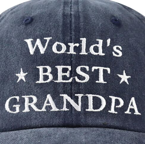World’s Best Grandpa Hat, Distressed Cotton Adjustable Grandfather Baseball Cap Gifts for Men Dad in Kuwait