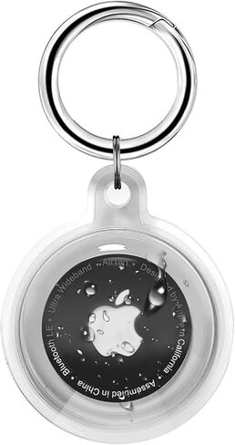 1|2|4 Pack IPX8 Waterproof Case for AirTag (2nd & 1st Gen), Full Body Holder Keychain, Anti-Scratch Cover for Apple Air Tags, Luggage, Pet Collar, Car Keys, Kids, Clear Pink in Kuwait