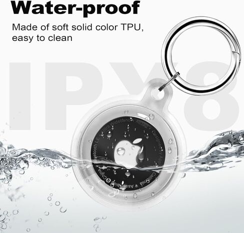 1|2|4 Pack IPX8 Waterproof Case for AirTag (2nd & 1st Gen), Full Body Holder Keychain, Anti-Scratch Cover for Apple Air Tags, Luggage, Pet Collar, Car Keys, Kids, Clear Pink in Kuwait