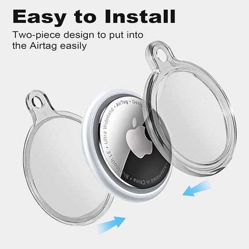 1|2|4 Pack IPX8 Waterproof Case for AirTag (2nd & 1st Gen), Full Body Holder Keychain, Anti-Scratch Cover for Apple Air Tags, Luggage, Pet Collar, Car Keys, Kids, Clear Pink in Kuwait