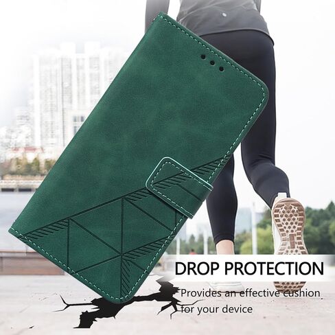 for Samsung Galaxy A57 Leather Case, Geometric Patterns Wallet Case with 3 Card Slots, Magnetic Closure Kickstand Flip Phone Case Shockproof Cover, Blue in Saudi Arabia