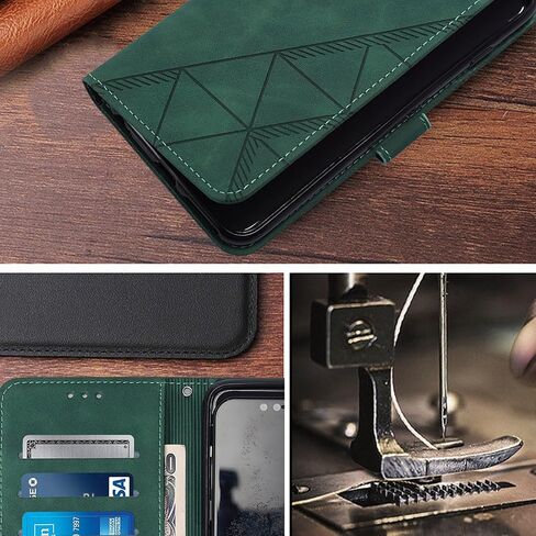 for Samsung Galaxy A57 Leather Case, Geometric Patterns Wallet Case with 3 Card Slots, Magnetic Closure Kickstand Flip Phone Case Shockproof Cover, Blue in Saudi Arabia
