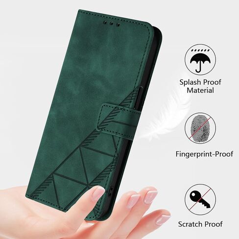 for Samsung Galaxy A57 Leather Case, Geometric Patterns Wallet Case with 3 Card Slots, Magnetic Closure Kickstand Flip Phone Case Shockproof Cover, Blue in Saudi Arabia