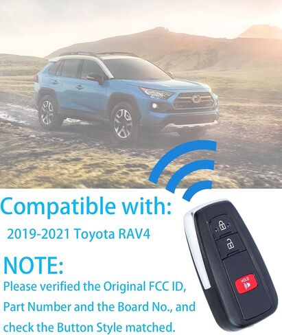 مفتاح ذكي لتويوتا RAV4 هايلاندر 2020-2023، Alliskeys Key Fob مناسب لـ HYQ14FBC 231451-0351 8990H-0R030 8990H-0E020 in Kuwait